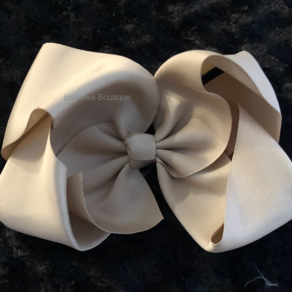 Taupe 8" Boutique Bow  (2)  5B2504  Handmade NWT Boutique